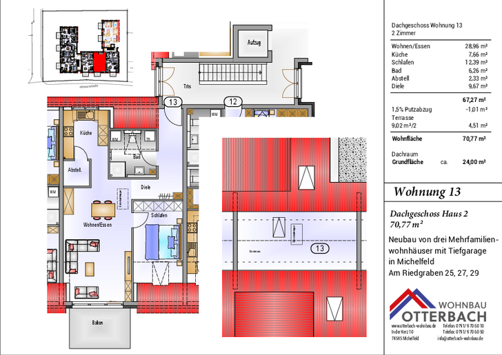 Bild 3: 2-Zi-Wohnung (DG) mit Balkon Bild 3: 2-Zi-Wohnung (DG) mit Balkon