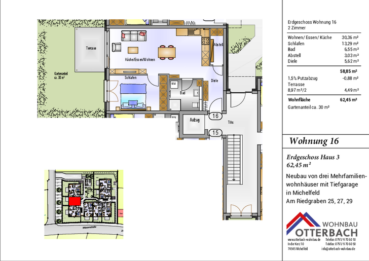 Bild 2: 2-Zi-Wohnung (EG) mit Terrasse und Gartenanteil Bild 2: 2-Zi-Wohnung (EG) mit Terrasse und Gartenanteil