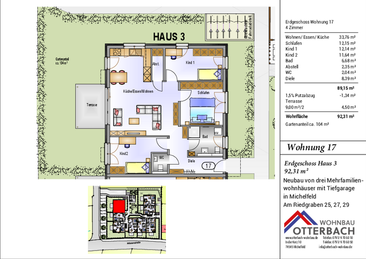 Bild 2: 4-Zi-Wohnung (EG) mit Terrasse und Gartenanteil Bild 2: 4-Zi-Wohnung (EG) mit Terrasse und Gartenanteil