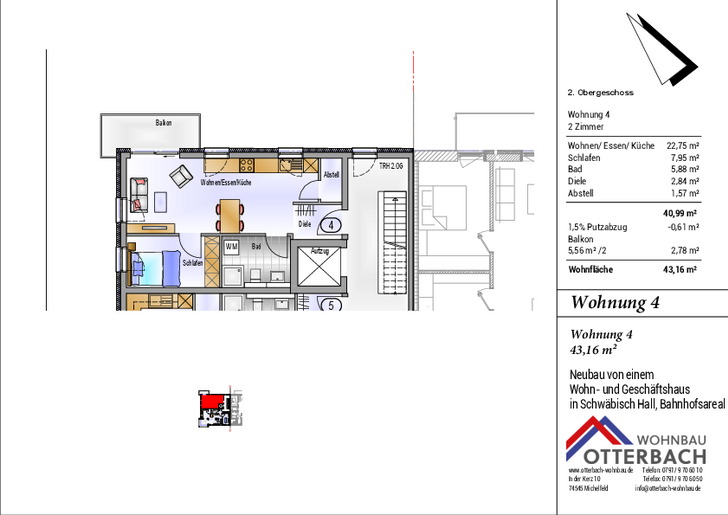 Bild 1: 2-Zimmer-Wohnung (2.OG) mit Balkon