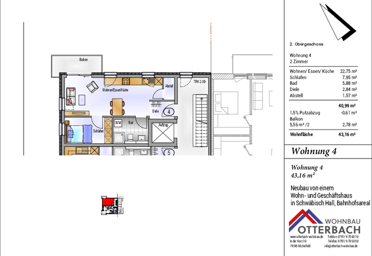 2-Zimmer-Wohnung (2.OG) mit Balkon 2-Zimmer-Wohnung (2.OG) mit Balkon