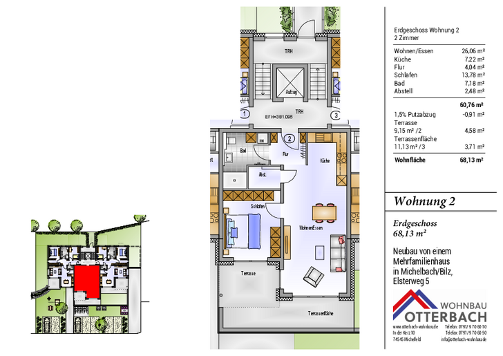 Bild 2: Charmante 2-Zimmer-Erdgeschosswohnung mit Terrasse Bild 2: Charmante 2-Zimmer-Erdgeschosswohnung mit Terrasse