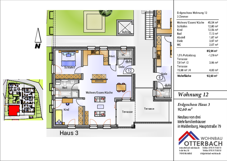 Bild 2: 3-Zi-Wohnung (EG) mit Terrasse