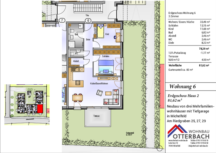 Bild 3: 3-Zi-Wohnung (EG) mit Terrasse und Gartenanteil Bild 3: 3-Zi-Wohnung (EG) mit Terrasse und Gartenanteil
