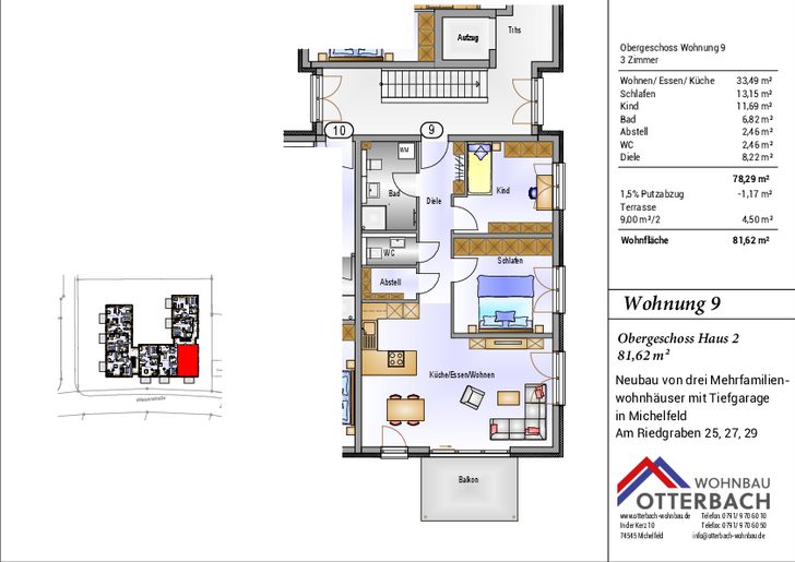 Bild 3: 3-Zi-Wohnung (OG) mit Balkon