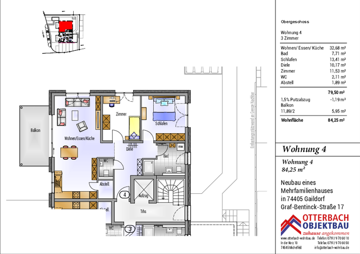 Bild 3: 3-Zimmer-Wohnung (OG) mit Balkon Bild 3: 3-Zimmer-Wohnung (OG) mit Balkon