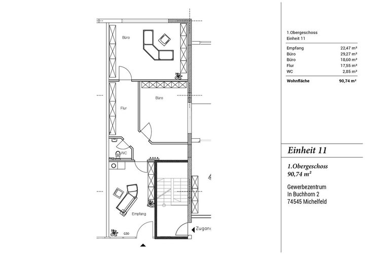 Helle Büroräume im Gewerbegebiet Kerz in Michelfeld zu vermieten Helle Büroräume im Gewerbegebiet Kerz in Michelfeld zu vermieten